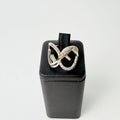 Fendi IS Crystal Ring Plated Silver Clear Vintage