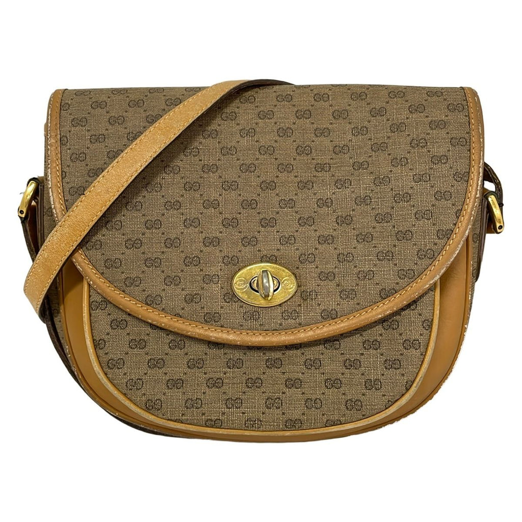 Gucci Shoulder Bag Vintage Dark Brown Leather