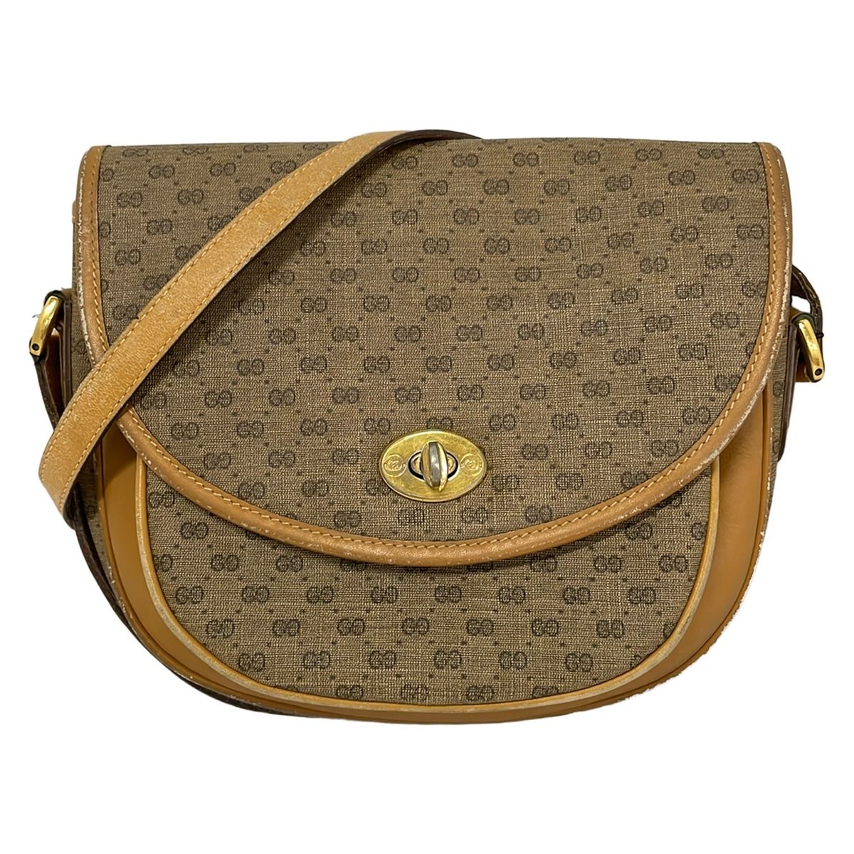 Gucci Shoulder Bag Vintage Dark Brown Leather