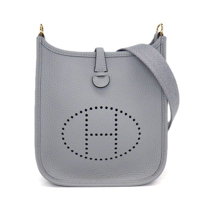 Hermes Shoulder Bag Evelyne TPM 2025 Gris Perle Taurillon Clemence Gold