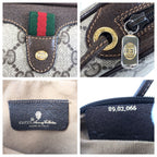 Gucci Vintage Sherry Line Beige Brown GG Supremecanvas Shoulder Bag Pochette — view 4