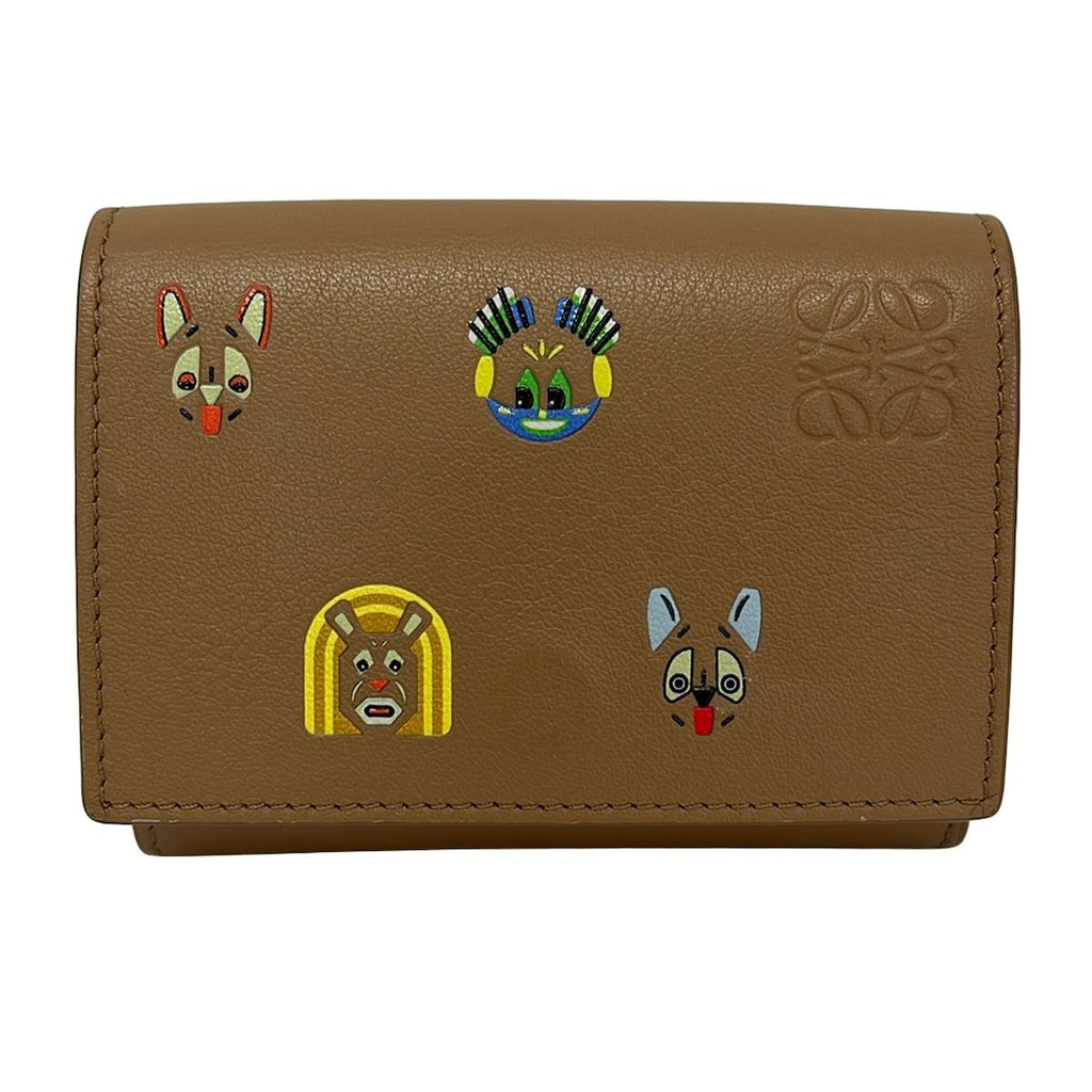 Loewe Trifold Wallet Cats Mocha