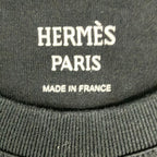 Hermes Short Sleeve T-Shirt 34 S Black Crew Neck Embroidered Pocket — view 3