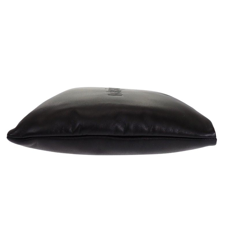 Saint Laurent Large Puffy Pouch Clutch Lambskin Black Silver with — view 4