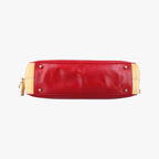 Prada Triangle Logo Red Yellow Patent 7 Shoulder — view 3