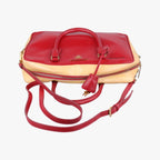 Prada Triangle Logo Red Yellow Patent 7 Shoulder — view 8