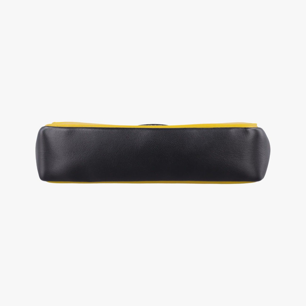 Fendi Mini Baguette Yellow Black Leather Shoulder — view 3