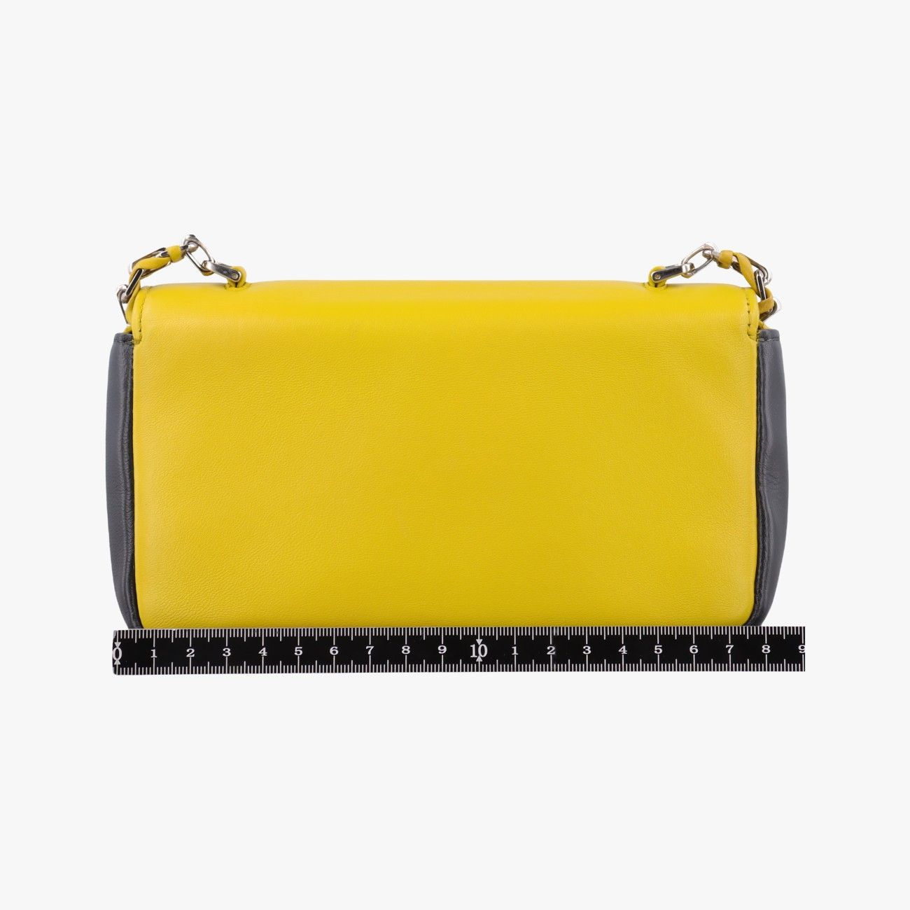 Fendi Mini Baguette Yellow Black Leather Shoulder — view 2