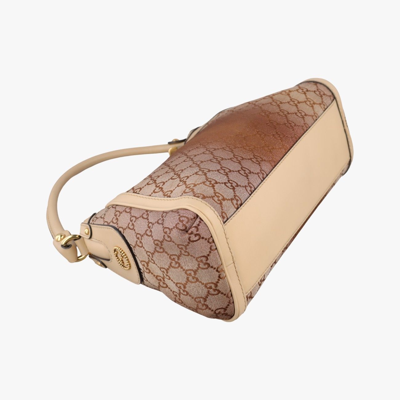 Gucci Guccissima Beige Brown Canvas Leather Handbag — view 5