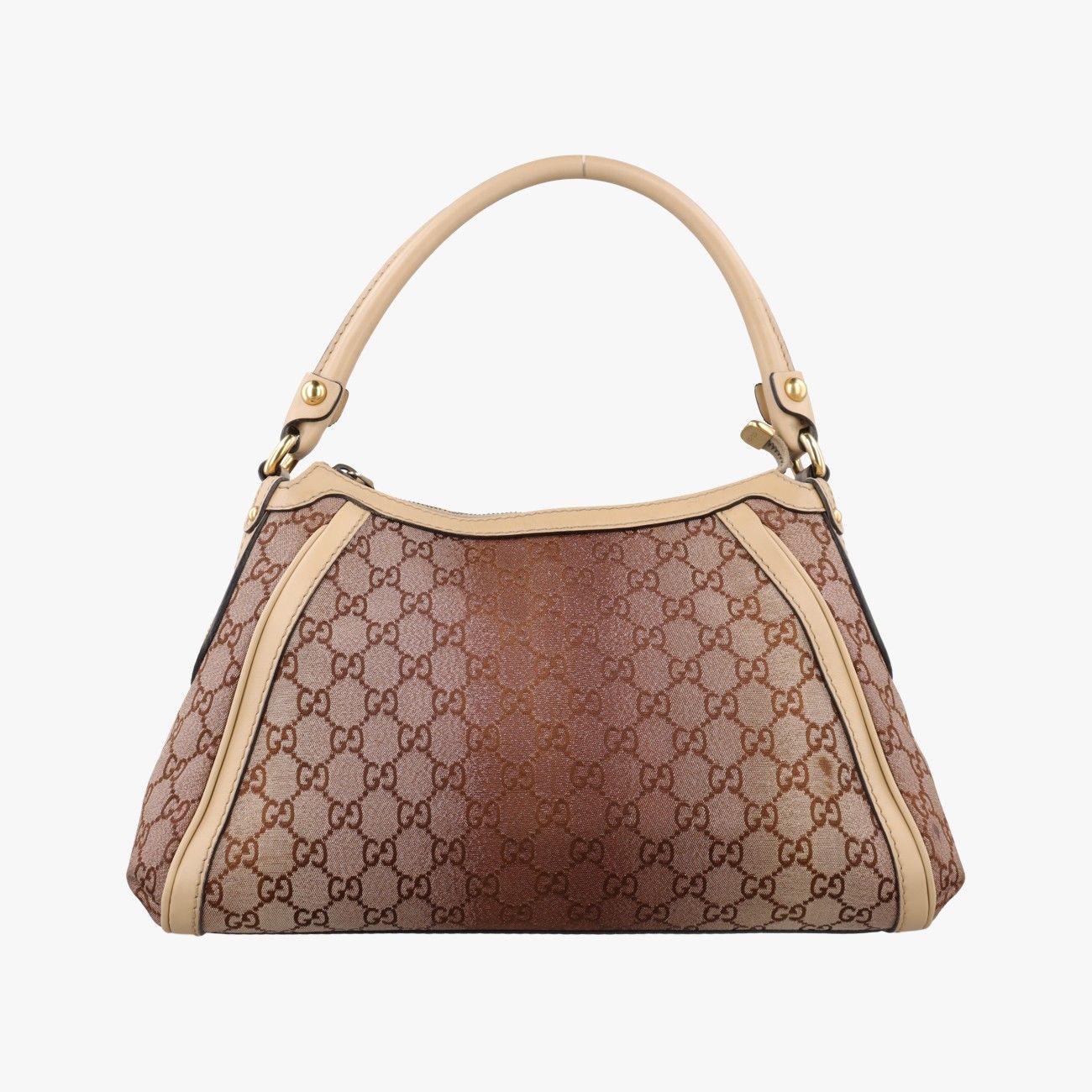 Gucci Guccissima Beige Brown Canvas Leather Handbag