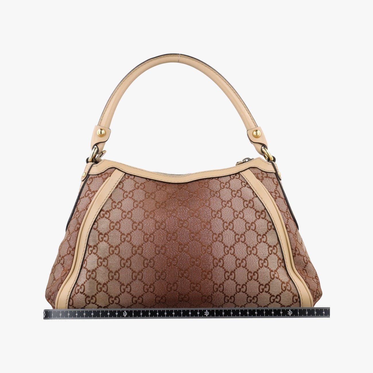 Gucci Guccissima Beige Brown Canvas Leather Handbag — view 2
