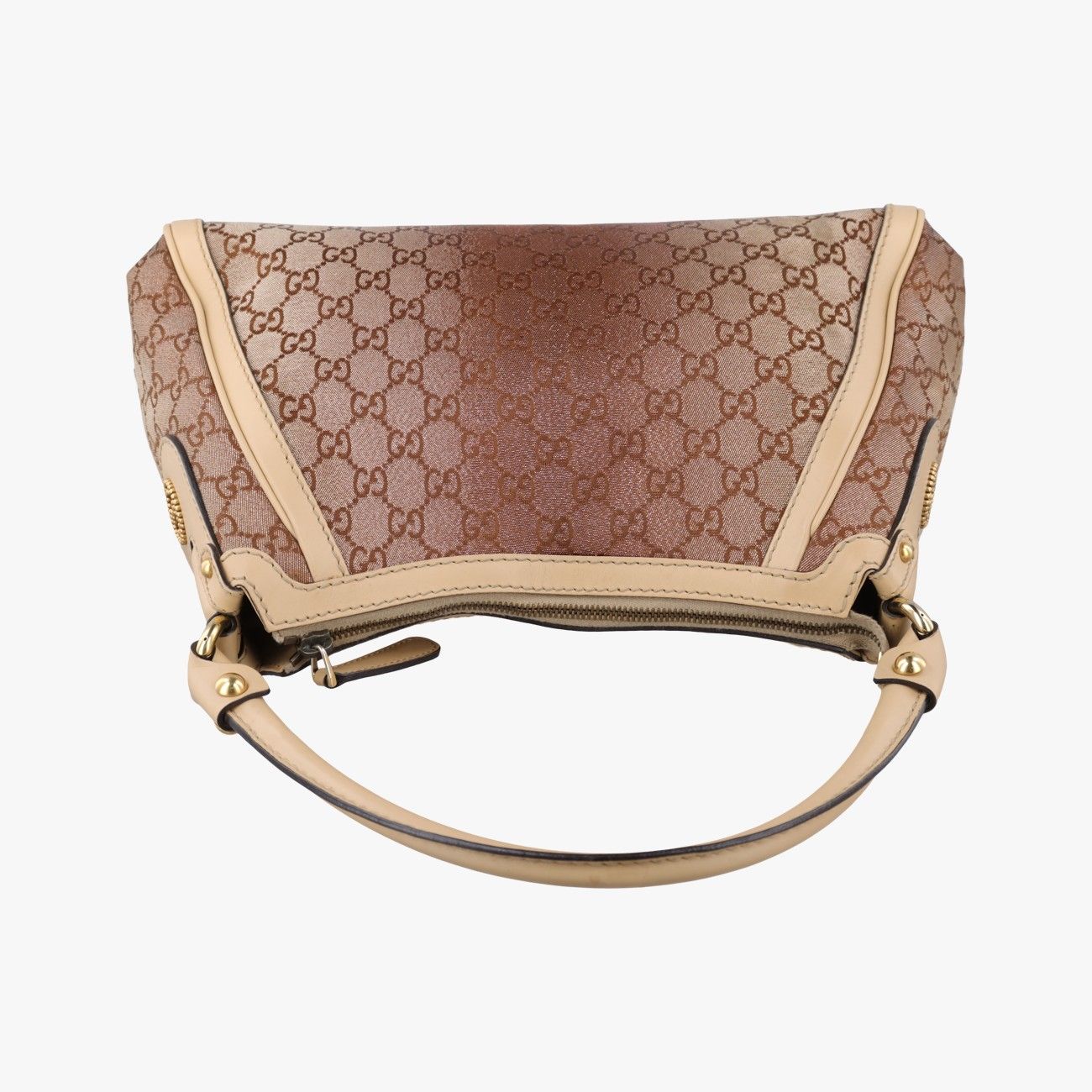 Gucci Guccissima Beige Brown Canvas Leather Handbag — view 8