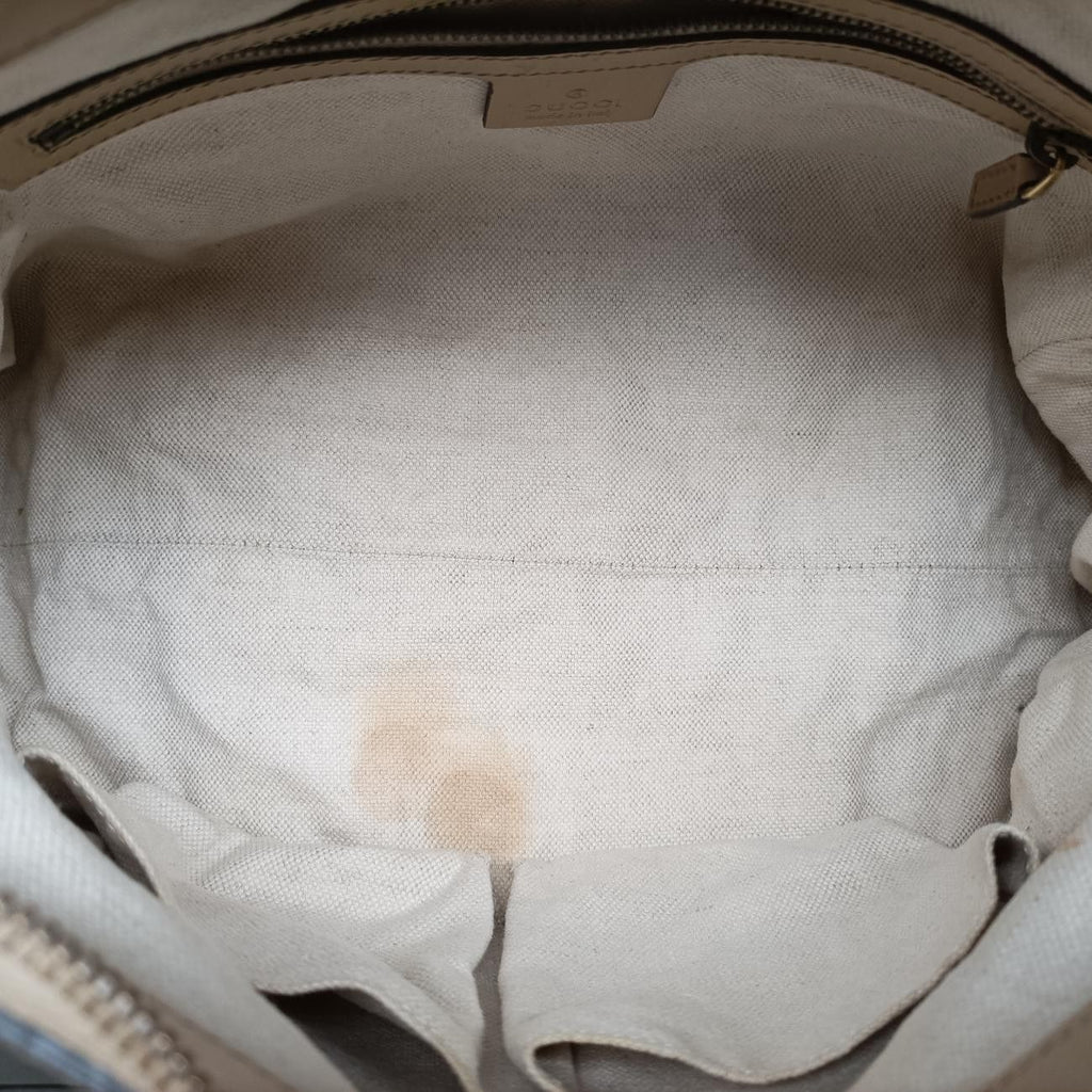 Gucci Guccissima Beige Brown Canvas Leather Handbag — view 9