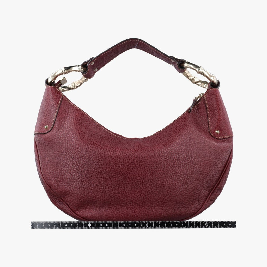 Gucci Bamboo Ring Hobo Bordeaux Leather — view 2