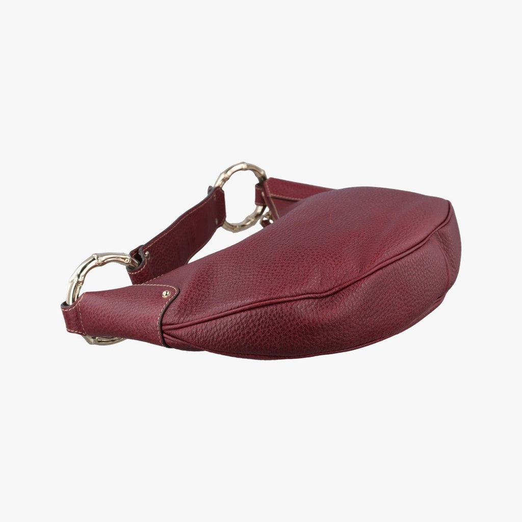 Gucci Bamboo Ring Hobo Bordeaux Leather — view 5