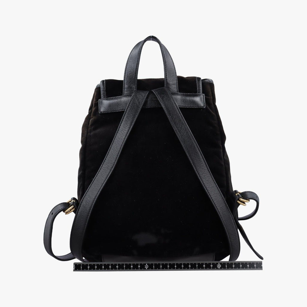 Saint Laurent Festival Fringe Backpack Black Velour — view 2