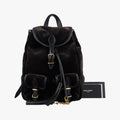 Saint Laurent Festival Fringe Backpack Black Velour