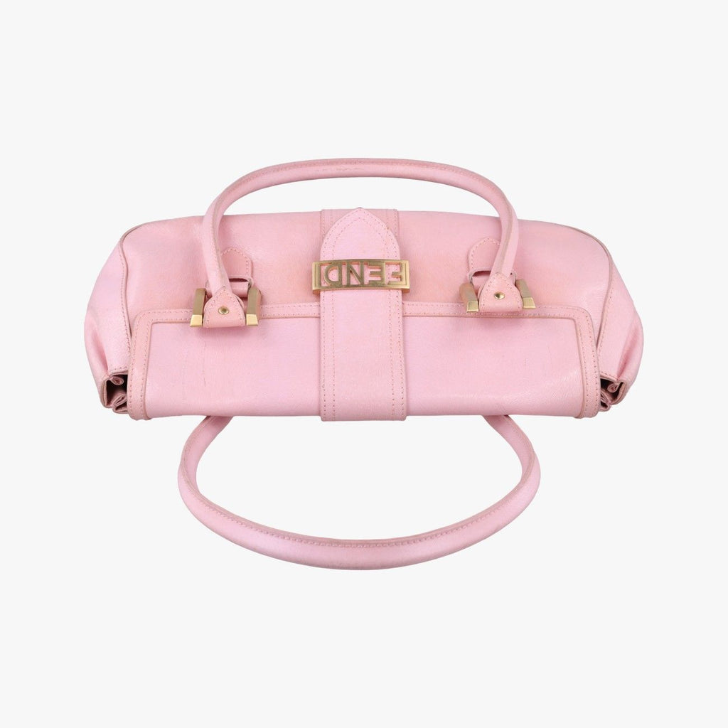 Fendi Logo Flap Bag Pink Leather — view 8