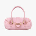 Fendi Logo Flap Bag Pink Leather