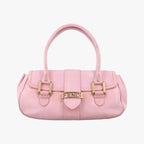 Fendi Logo Flap Bag Pink Leather