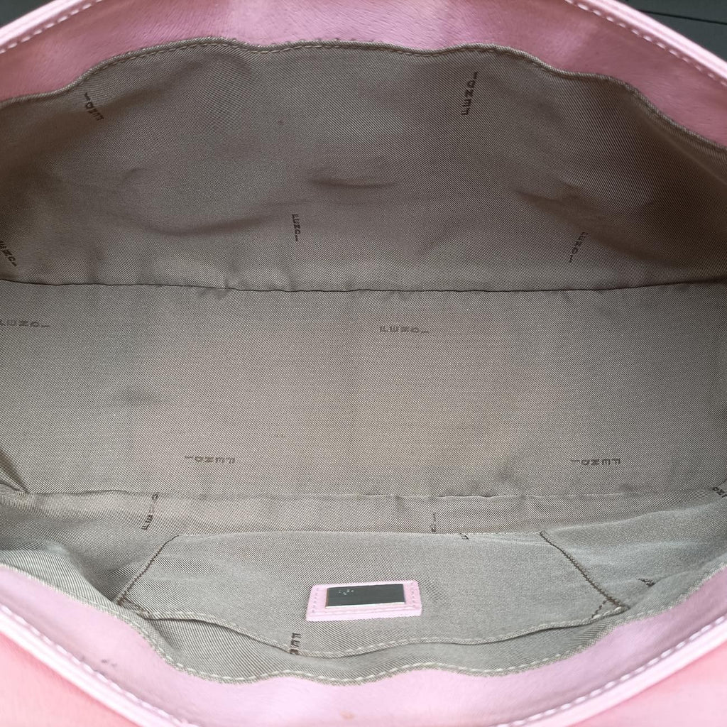 Fendi Logo Flap Bag Pink Leather — view 9