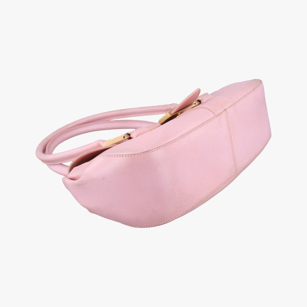 Fendi Logo Flap Bag Pink Leather — view 5