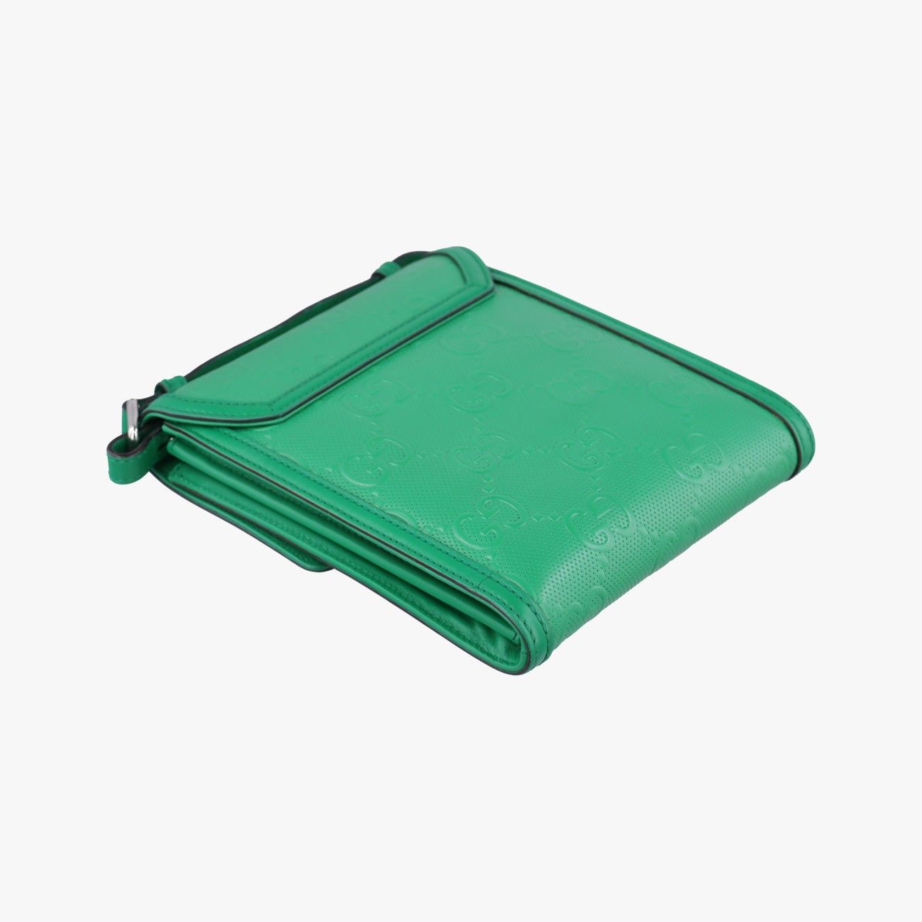Gucci GG Embossed Messenger Green Leather — view 7