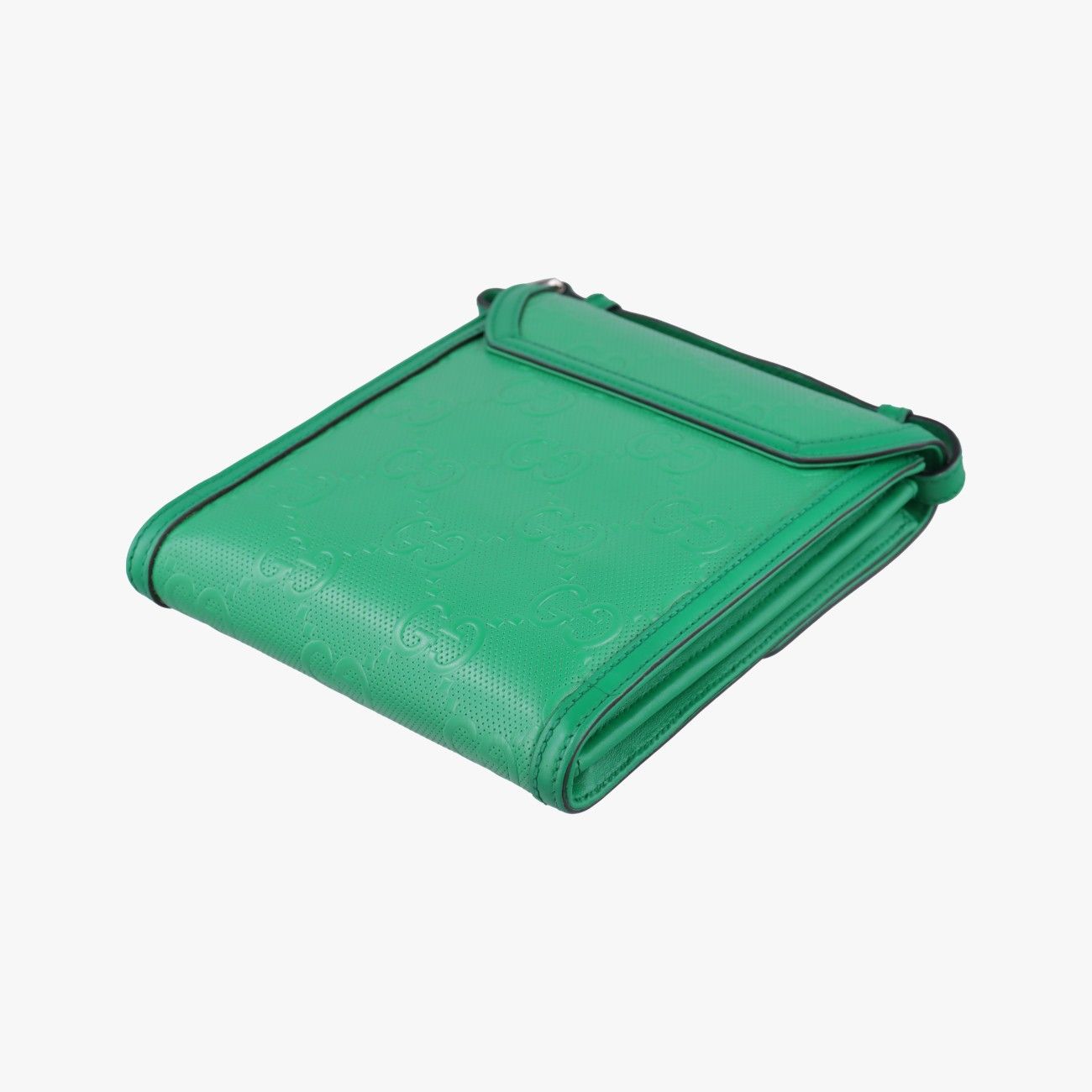 Gucci GG Embossed Messenger Green Leather — view 6
