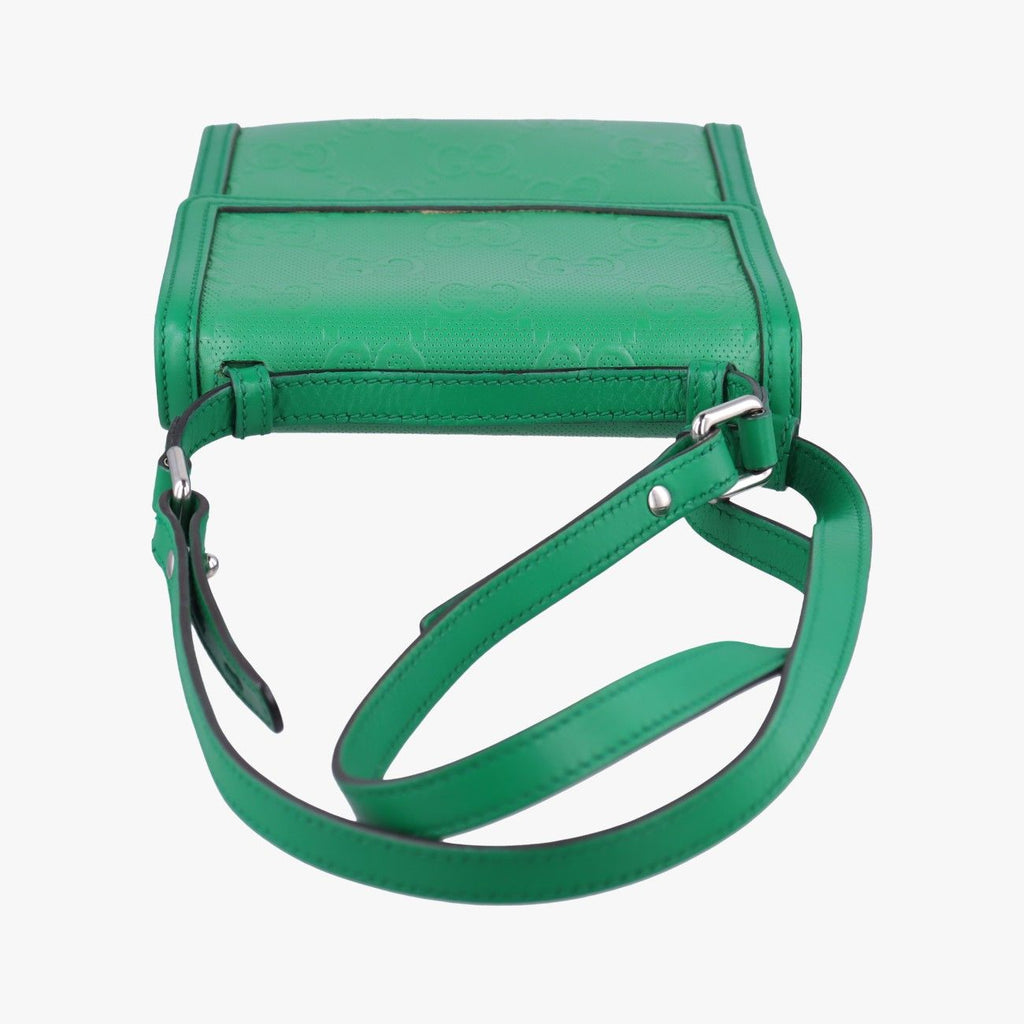 Gucci GG Embossed Messenger Green Leather — view 8