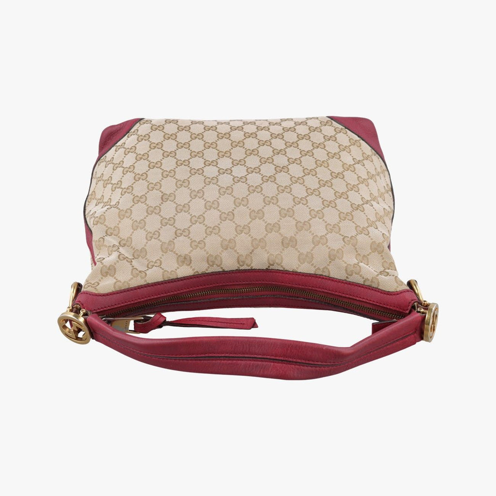 Gucci Miss GG Hobo Khaki Red Canvas Leather — view 8