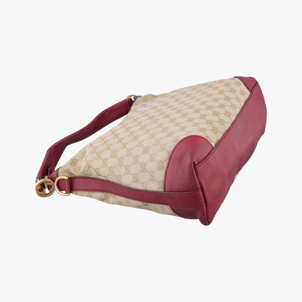 Gucci Miss GG Hobo Khaki Red Canvas Leather — view 7