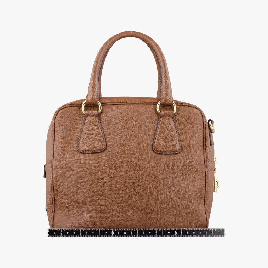 Prada Convertible Top Handle Brown Saffiano Leather — view 2