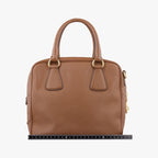 Prada Convertible Top Handle Brown Saffiano Leather — view 2