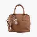 Prada Convertible Top Handle Brown Saffiano Leather