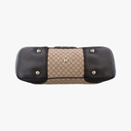Gucci Horsebit Diamante Beige Dark Brown Canvas Leather Handbag — view 3