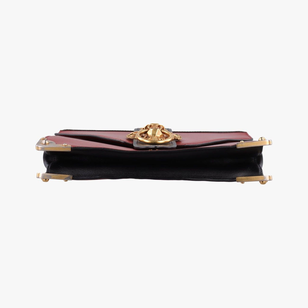 Prada Cahier Lion Head Black Red Leather 25 Shoulder — view 3