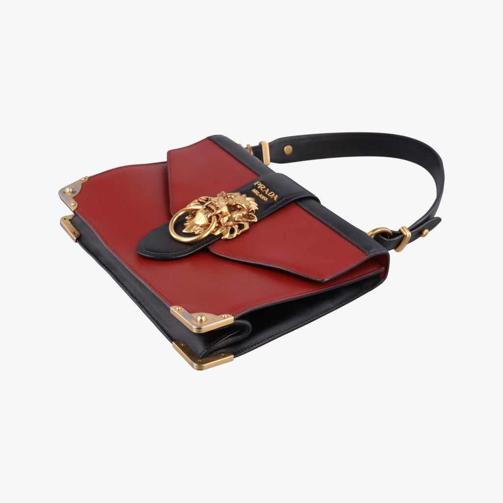 Prada Cahier Lion Head Black Red Leather 25 Shoulder — view 4