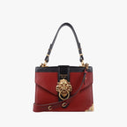 Prada Cahier Lion Head Black Red Leather 25 Shoulder