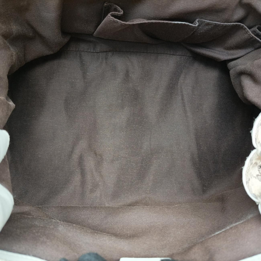 Gucci Dylux Queen Large White Brown Leather Canvas Handbag — view 9