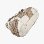 Gucci Dylux Queen Large White Brown Leather Canvas Handbag — view 5