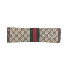 Gucci Vintage Sherry Line Brown Beige GG Supremecanvas Leather Clutch Secondbag — view 8