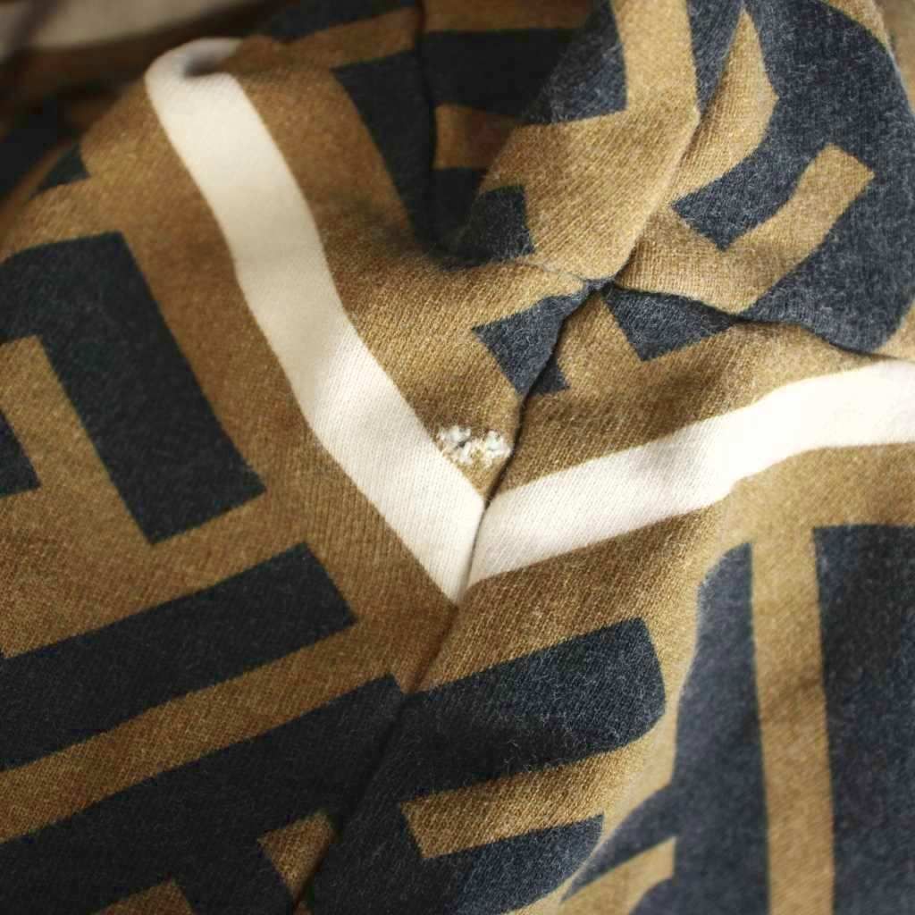Fendi FF Pattern Zucca Sweatshirt L Brown Black Crew Neck Long Sleeve AP — view 5