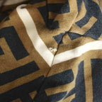 Fendi FF Pattern Zucca Sweatshirt L Brown Black Crew Neck Long Sleeve AP — view 5
