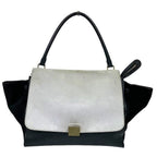 Celine Trapeze Handbag Canvas Leather