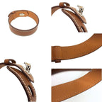 Hermes Leather Bracelet Panache Horsehead T5 Camel Brown — view 3