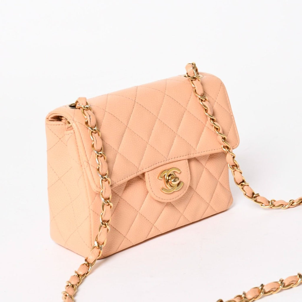 Chanel Mini Quilted 17 S Flap S Chain Shoulder Bag CC Logo Caviar Leather — view 3