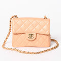 Chanel Mini Quilted 17 S Flap S Chain Shoulder Bag CC Logo Caviar Leather