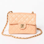 Chanel Mini Quilted 17 S Flap S Chain Shoulder Bag CC Logo Caviar Leather