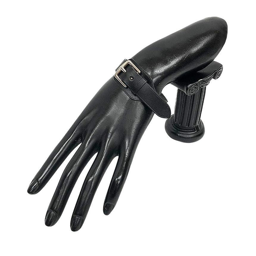 Hermes Leather Bracelet Etriviere S Black — view 2