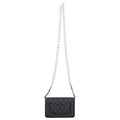 Chanel Quilted Lambskin Faux Pearl Chain Wallet Shoulder